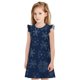 thumbnail image 1 of Balery Snowflake Dark Blue Camisón de princesa para niñas, pijama de algodón con mangas abullonadas, suave y bonito.-XX-Large, 1 of 6