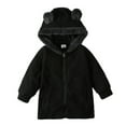 thumbnail image 2 of ATOGUTA Toddler Coats for Girls Fleece Hoodie Jacket with Sherpa Lining Black, Size 12M-6, 2 of 6