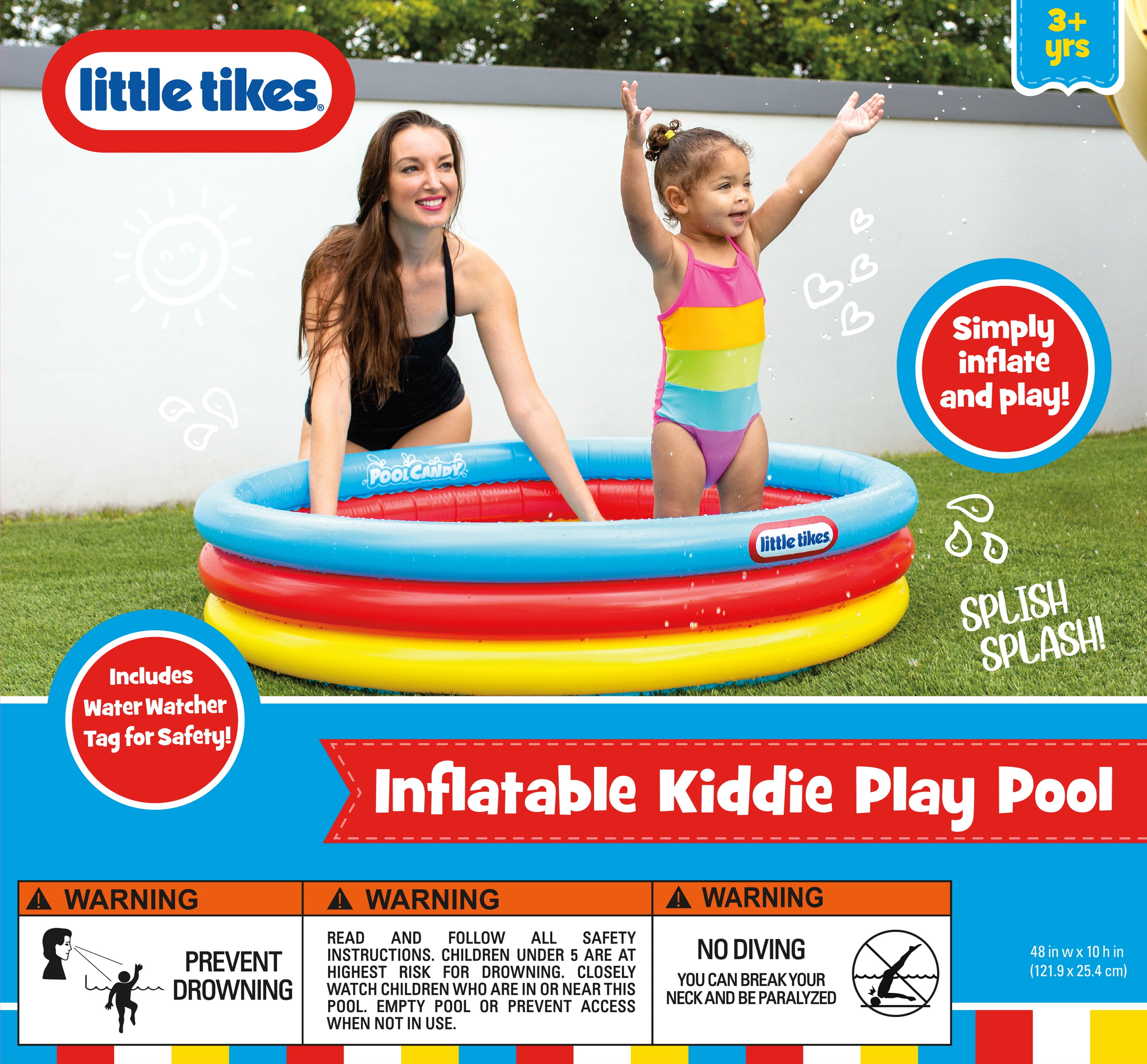 Odash Little Tikes 3-Ring Inflatable Kiddie Pool LT6045LT1 - Multicolor, 4 ft Round