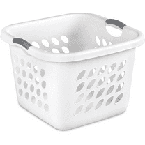 1.5 Storage Bushel Square Laundry Basket Plastic, Laundry Hamper White