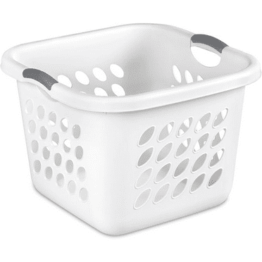 1.5 Storage Bushel Square Laundry Basket Plastic, Laundry Hamper White