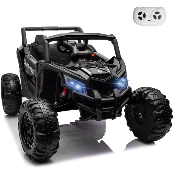 COCLUB 24V Kids Electric Ride-On Truck with Remote Control | Certified Safe Toddler Car & 24V Ride-On Toy for Big Kids Ages 3-8 | 2H Runtime, All-Terrain Wheels, Music Player, Black