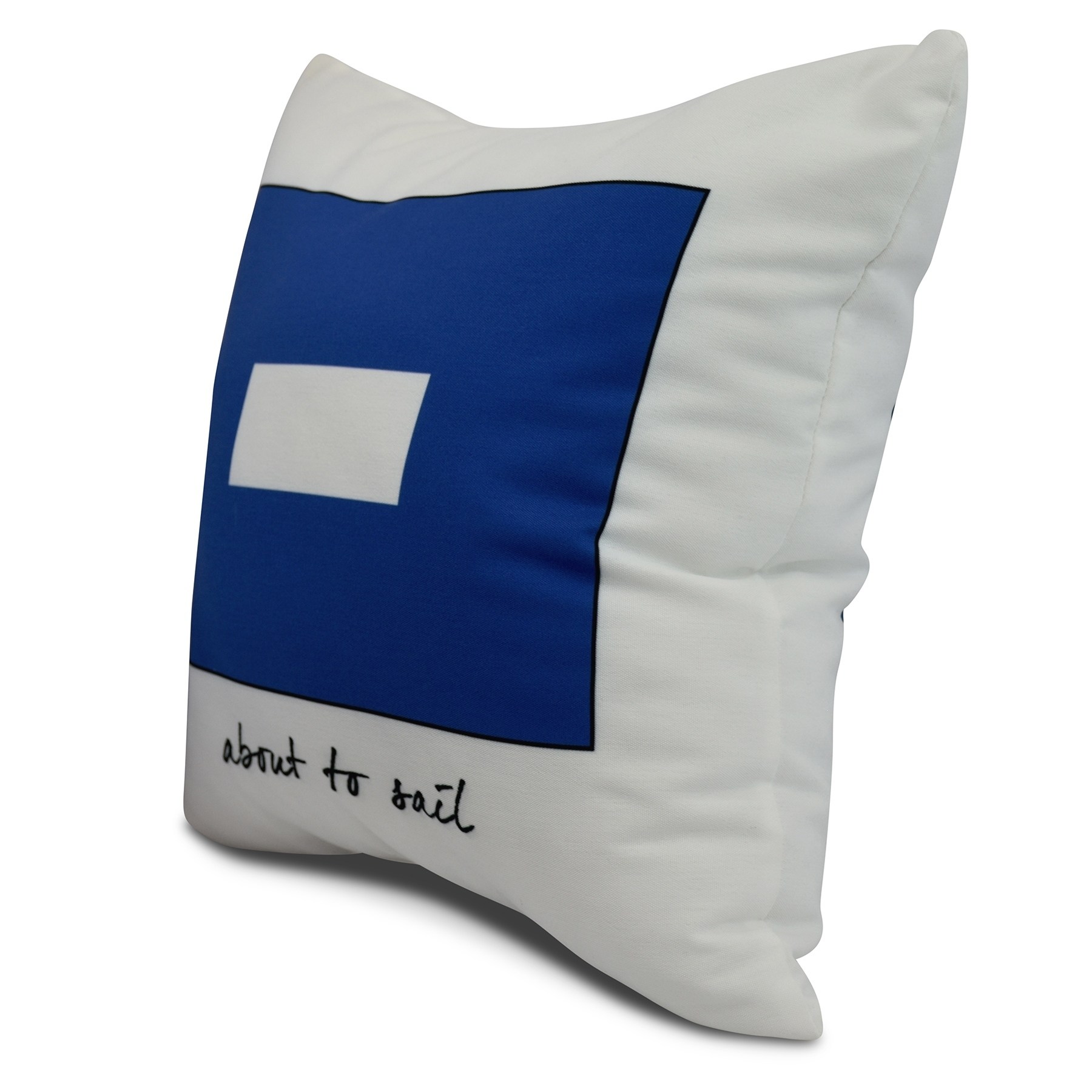 26 x 26 inch, P Phrase Text, Word Print Pillow, Royal Blue