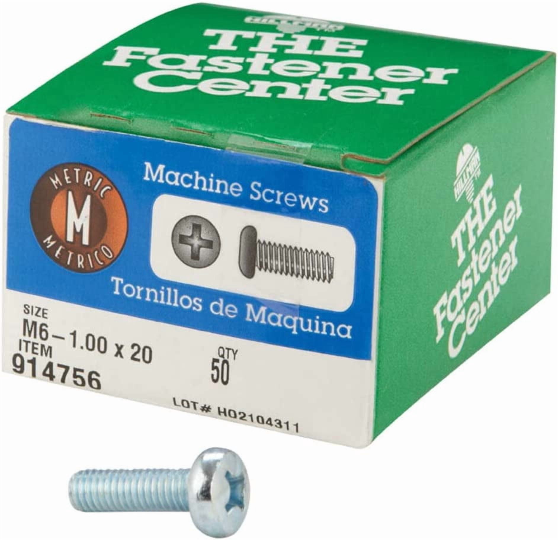 Hillman  M6-1 mm  x 20 in. L Phillips  Pan Head Zinc-Plated  Steel  Metric Machine Screws  50 pk