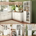 thumbnail image 3 of 72" Metal Kitchen Pantry Cabinet with Doors & Shelves, Tall Heavy-Duty Adjustable Storage Organizer, Tool-Free Assembly Freestanding Cabinet for Living Room, Bathroom, White, 3 of 9