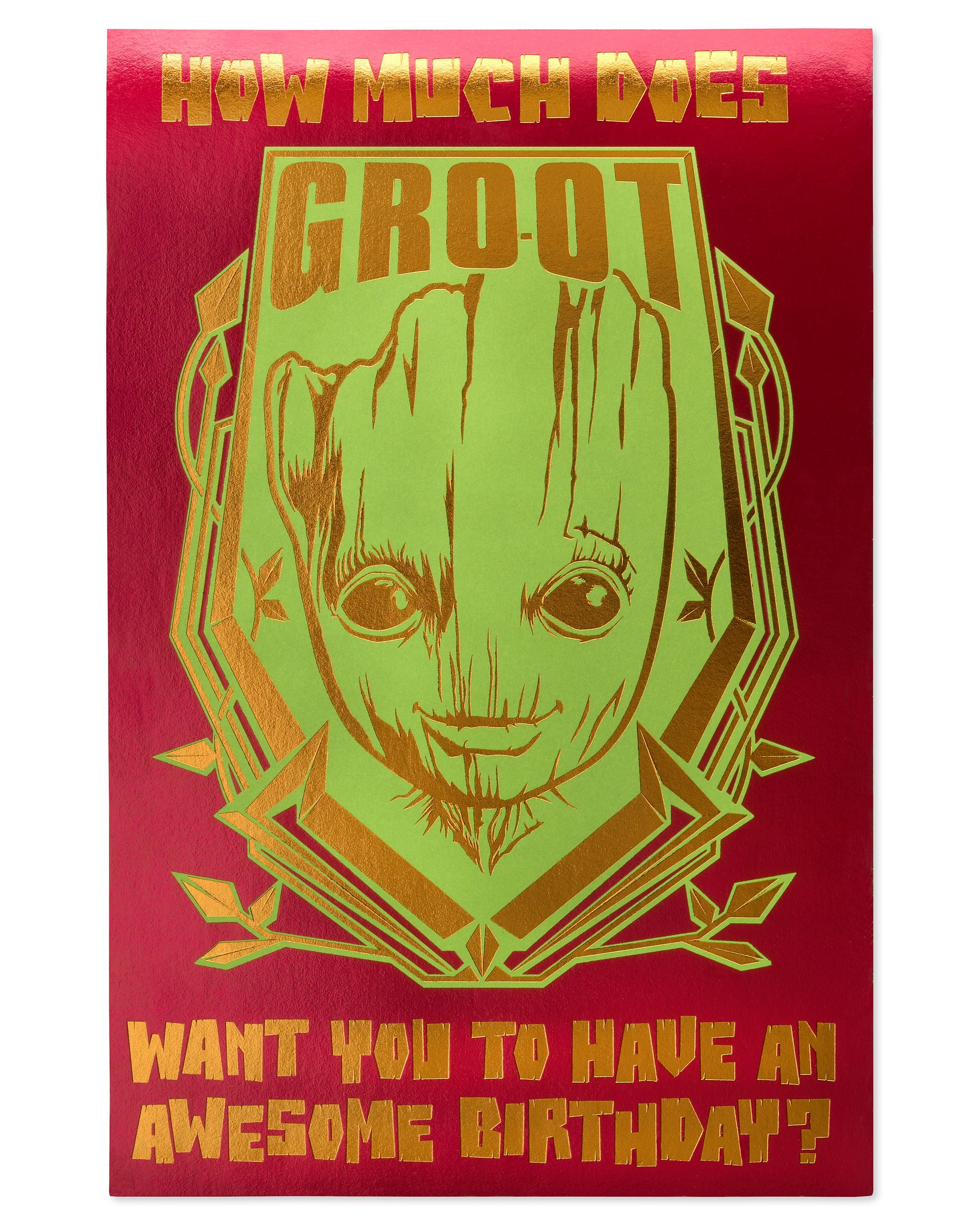 American Greetings Guardians of the Galaxy Groot Birthday Card with