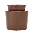thumbnail image 5 of MAYEERTY Swivel Barrel Chair, Comfy Round Accent Sofa Chair for Living Room, 360 Degree Swivel Barrel Club Chair, Leisure Arm Chair for Nursery, Hotel, Bedroom, Office, Lounge (Brown PU), 5 of 24