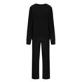 thumbnail image 5 of Posijego Womens Two Piece Long Sleeve Top and Wide Leg Pants Matching Lounge Set Sweatsuit with Pockets, 5 of 6