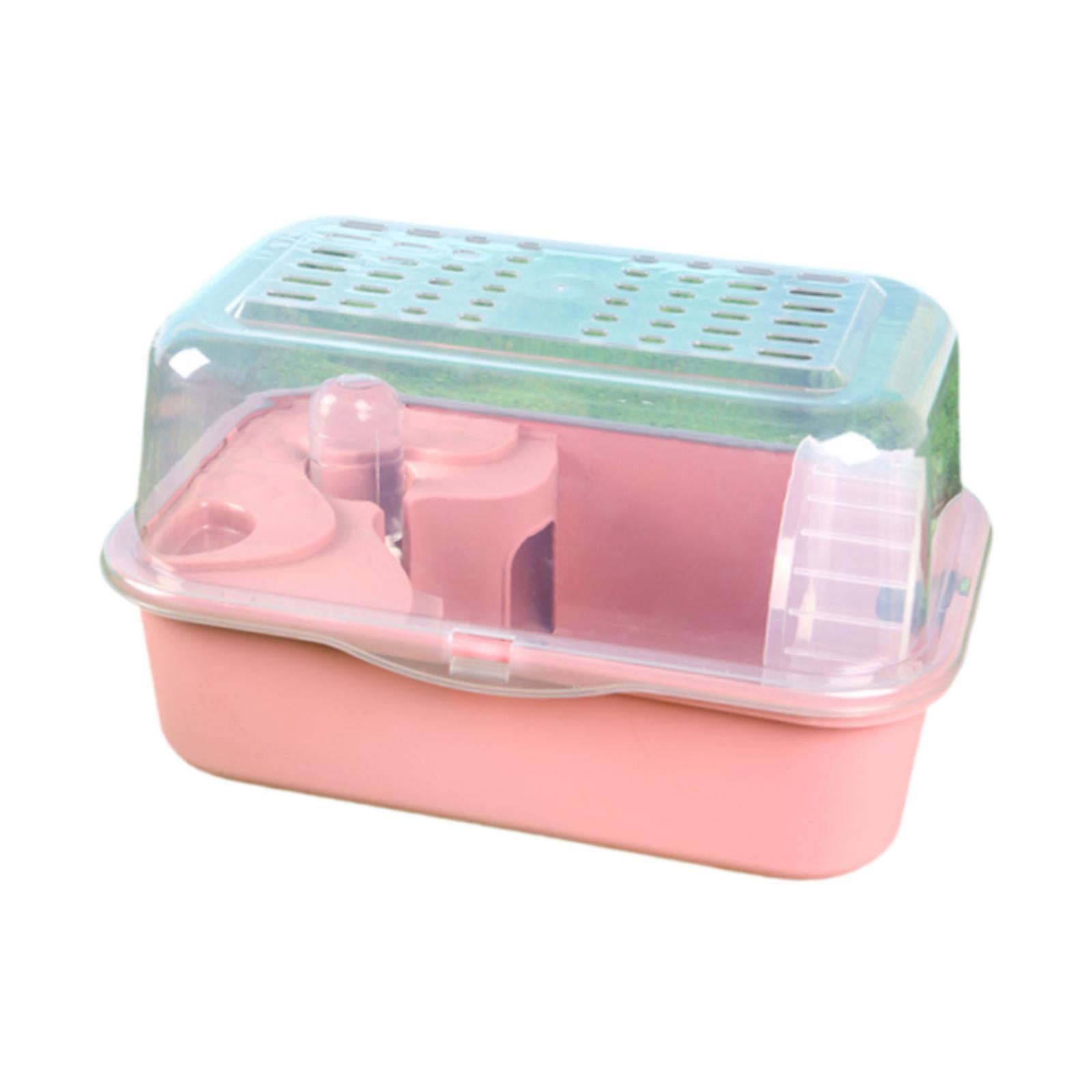 EHJRE Large Hamster Cage, Small Animal Cage, Ventilation, Cute Small Animal Habitat, Mouse And Rat Habitat, Gerbil Rat Hamster Habitat pink