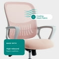 thumbnail image 6 of edx Ergonomic Office Chair, Mesh Desk Chair with Fixed Armrests for Home Office Standing Desk, Pink, 6 of 7