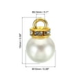 thumbnail image 2 of Unique Bargains Pendentifs Perles Factices 10 mm, Lot de 100 Perles Rondes Imitation Perle avec Strass, Blanc Doré, 2 of 6