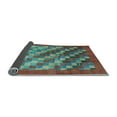 thumbnail image 2 of Ahgly Company Indoor Round Checkered Light Blue Modern Area Rugs, 3' Round, 2 of 4