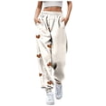 thumbnail image 2 of WILLBEST Pantalones Casuales para Mujer: Elegante Diseño de Cintura Alta con Bolsillo y Cordón para Un Ajuste Relajado, Ideales para Uso Diario y para Combinar con Estampados de Halloween. Grande, 2 of 4