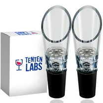 TenTen Labs Wine Aerator Pourer (2-pack) - Decanter Premium Aerating Spout - Gift Box Included