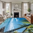 thumbnail image 3 of Summer Beach Landscape Area&nbsp;Rug 8x10ft Coastal Ocean Palm Tree Blue Cloud Sky Wave Non-Slip&nbsp;Washable Square&nbsp;Rugs Soft Felt Indoor Floor Mat for Bedroom Kitchen Living Room Bathroom, 3 of 9