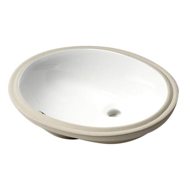 23 in. Oval Undermount Ceramic S in. k, White