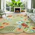 thumbnail image 7 of Carvapet 5'x7' Floral Living Room Rugs, Ultra-Thin Soft Area Rugs for Bedroom, Non-Slip Washable Boho Rug Low-Pile Throw mat for ‎Dining Room Office, Green, 7 of 7