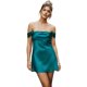thumbnail image 2 of Minivestido de mujer sin mangas, con hombros descubiertos, plisado, liso, para cóctel de verano., 2 of 8