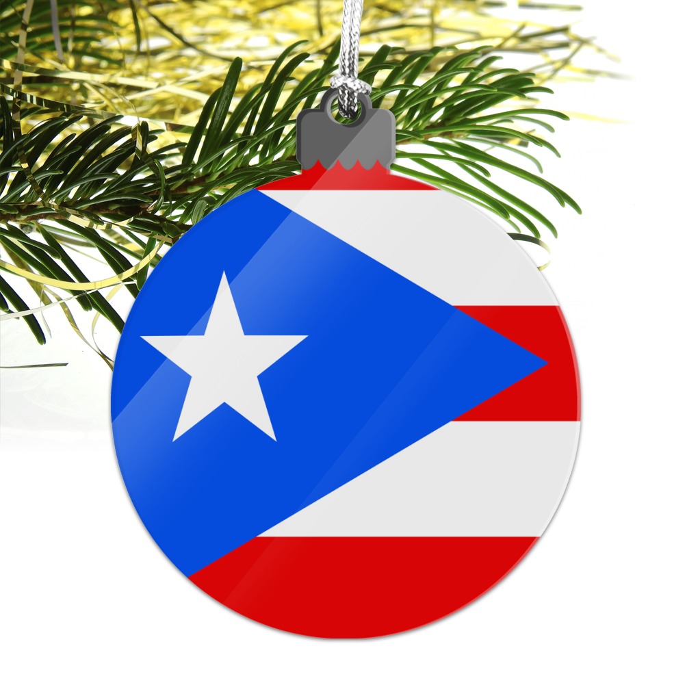 Weihnachtsbaumdecke Mit Puerto Rico-Flaggen-Design – 121,9 Cm, Inkl. Weißer Quaste, Für Festliche Stimmung