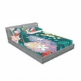 thumbnail image 3 of Ambesonne Floral Fitted Sheet & Pillow Sham Set, Hydrangea and Bell Flowers, Twin, Multicolor, 3 of 3
