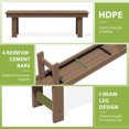 thumbnail image 4 of SERWALL Outdoor Bench Set of 2, HDPE Backless Patio Bench, Weather-Resistant Garden Bench for Porch, Yard & Backyard, Brown, 4 of 10