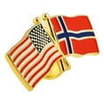 thumbnail image 2 of PinMart's USA and Norway Crossed Friendship Flag Enamel Lapel Pin, 2 of 3