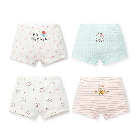 

BULLPIANO Little Girls Cotton Boyshort Underwear Toddler Panties Soft Breathable Underpants Kids Boxer Briefs 4 Pack