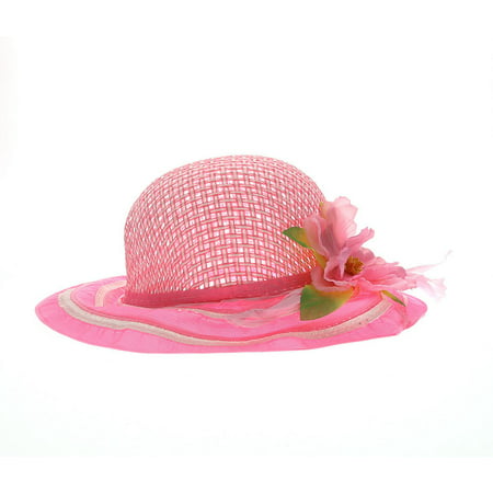 Girls Hat Girls Pink Tea Party Flower Hat