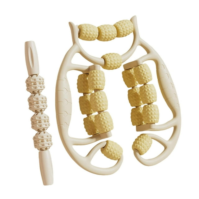 Colaxi 2 Pcs Pinces Circulaires pour Jambes, Masseurs à Rouleau pour Fascia, Relaxation Musculaire, pour Cuisses, Jaune