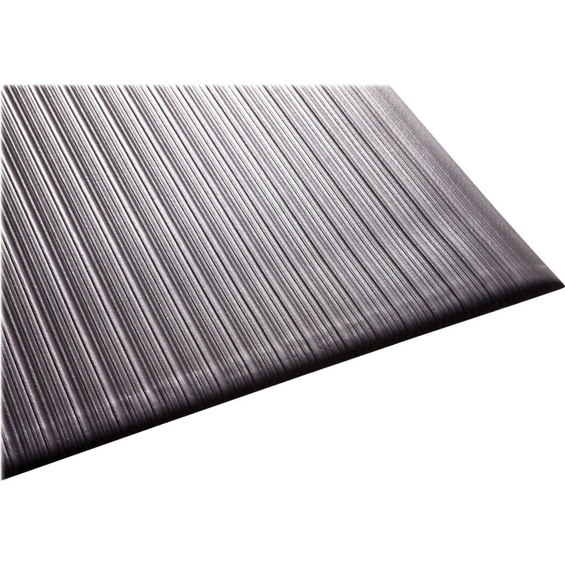 Genuine Joe Air Step Anti-fatigue Mat - Warehouse - 12 Ft Length X 36" Width X 0.38" Thickness - Vinyl, Vinyl Foam - Black