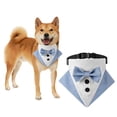 thumbnail image 3 of Formal Dog Tuxedo Wedding Dog Bandana Collar Dog Collar with Bow Tie Adjustable Dog Bowtie for Small Medium Large Pet-L, 3 of 5