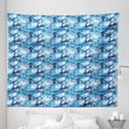 thumbnail image 1 of Flower Tapestry, Continuous Pattern of Blue Color Palette Roses, Fabric Wall Hanging Decor for Bedroom Living Room Dorm, 5 Sizes, Sky Blue Blue, by Ambesonne, 1 of 1
