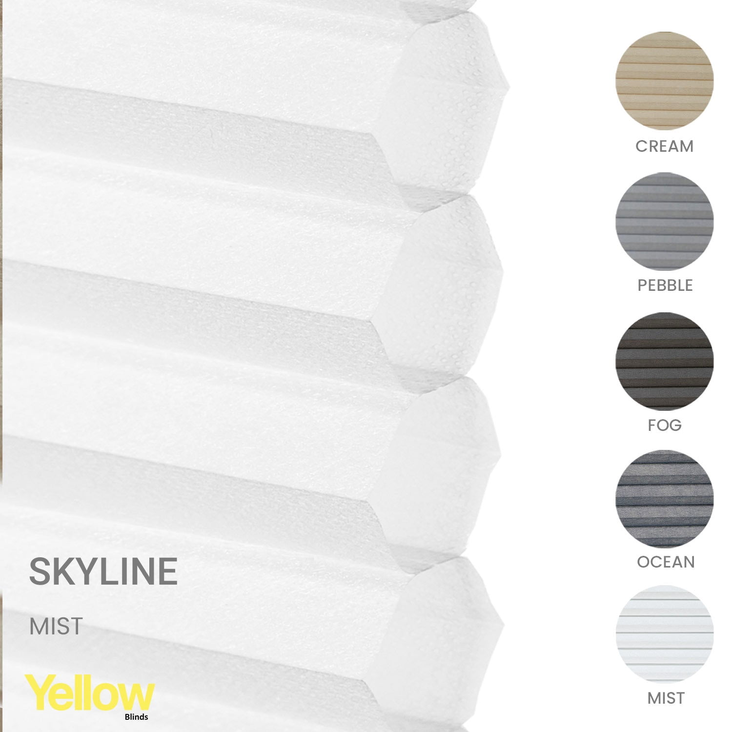 Yellow Blinds Cordless Honeycomb Cellular Shade Skyline Blackout - 28"W X 64"L
