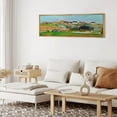 thumbnail image 5 of IDEA4WALL Extra Large Framed Canvas Print Wall Art Village on the Hill Vibrant Landscape Nature Scenery Antique Retro Fine Art Countryside Decorative for Home Decoration - 60"x20", 5 of 5