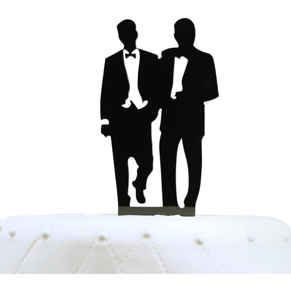 Unik Occasions  His and His Black Acrylic Wedding Cake Topper
