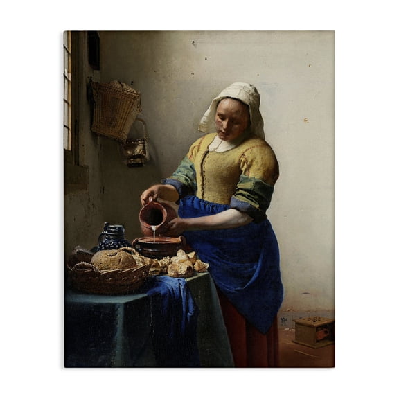 Stupell Industries Victorian Vermeer The Milkmaid Classical Canvas Art, 16 x 20, by Johannes Vermeer