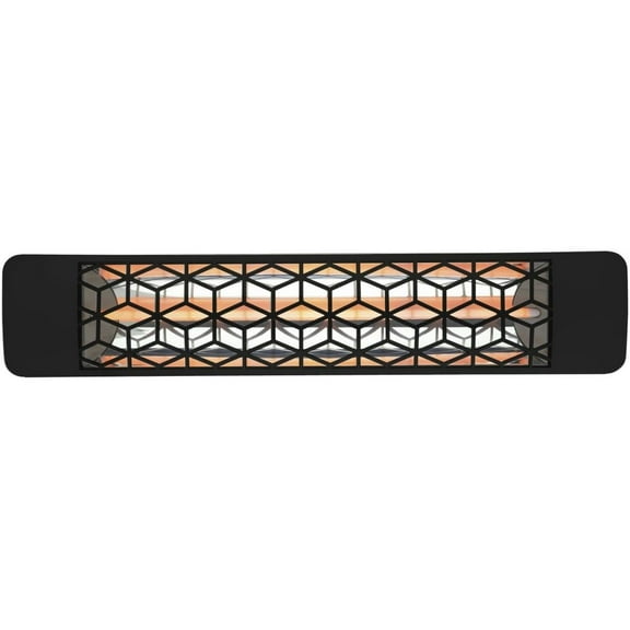 Eurofase Heating - 2000 Watt Single Element 39 Inch Electric Patio Heater-480 Voltage-Black Finish-Stella Decorative Fascia
