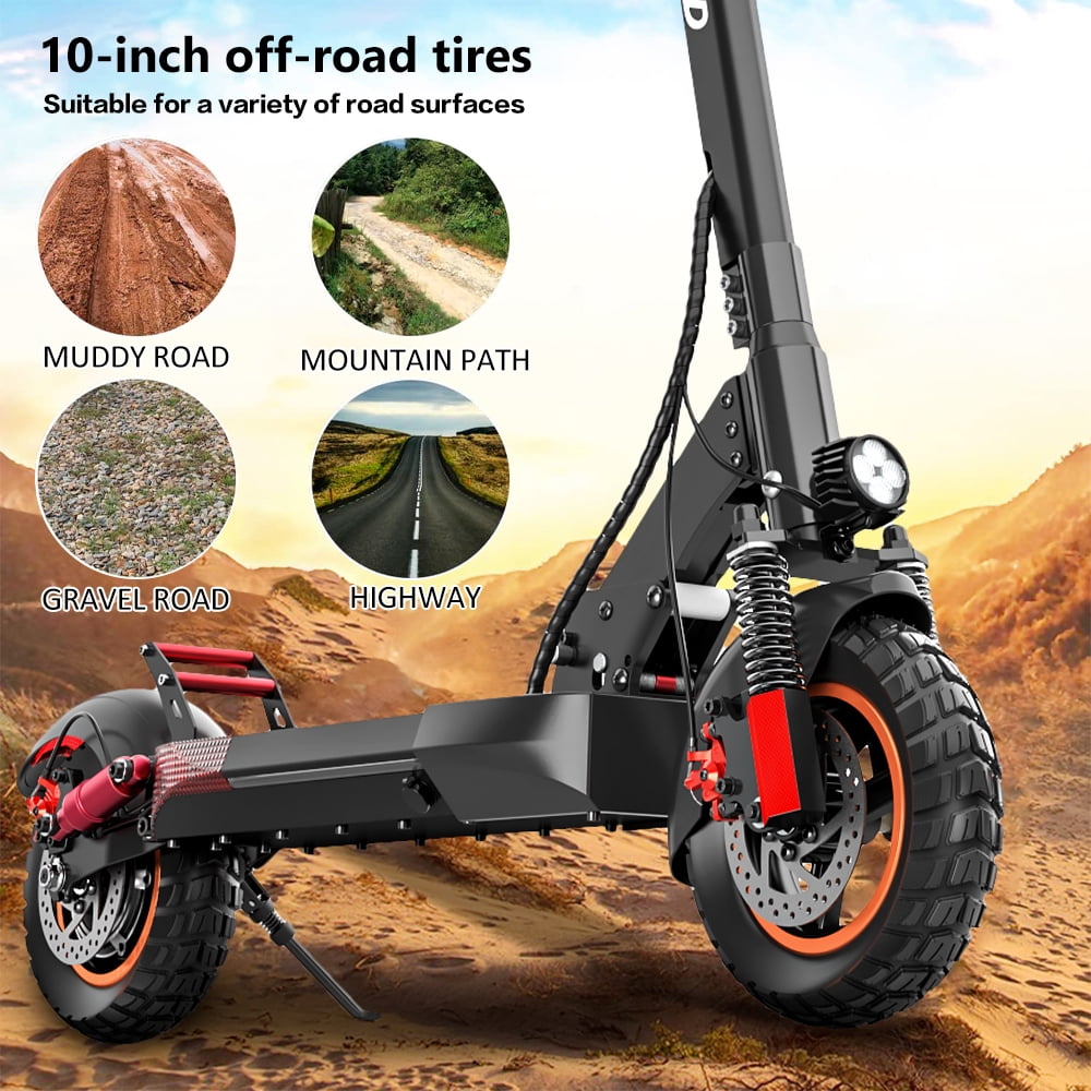 Electric Scooter 800W Motor 45KM/H & 20-30KM, 12.5Ah, 10" Tires Folding E Scooter Mulitiple Suspension, Dual Braking, Gift for Adult Teens Commuter Load 180LBS