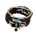 thumbnail image 1 of Pulsera de cuentas Zulema Bohemia Multicolor Negro, 1 of 7