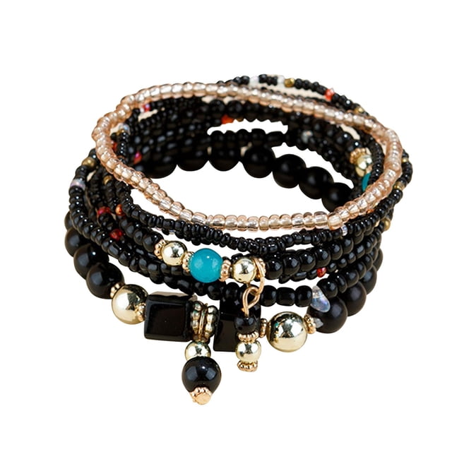 Pulsera de cuentas Zulema Bohemia Multicolor Negro