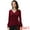 Burgundy, variant on DARING DIVA Women's V Neck Velvet Blouse Flare Casual Top M Burgundy