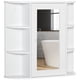 thumbnail image 1 of JWRWEFA Over-the-Sink Bathroom Storage Organizer Cabinet with Mirror Door, Wall Mounted Medicine Cabinet with Shelves for Small Bathroom, White, 1 of 11