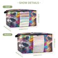 thumbnail image 2 of Foldable Clothes Storage Bags Clothes Organizer Bin with Clear Windows for Clothes Bedding Colorful Cute Raccoon, 2 of 6