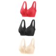 thumbnail image 4 of YWDJ Bras for Women Half Cup 3 Pack Front Close Sleep Bras Wireless Breastfeeding Bras Wide Strap Full Coverage Bras Push up Wrap Bras Padded Plus Size Comfortable Solid Nursing Bras Black 2XL, 4 of 4