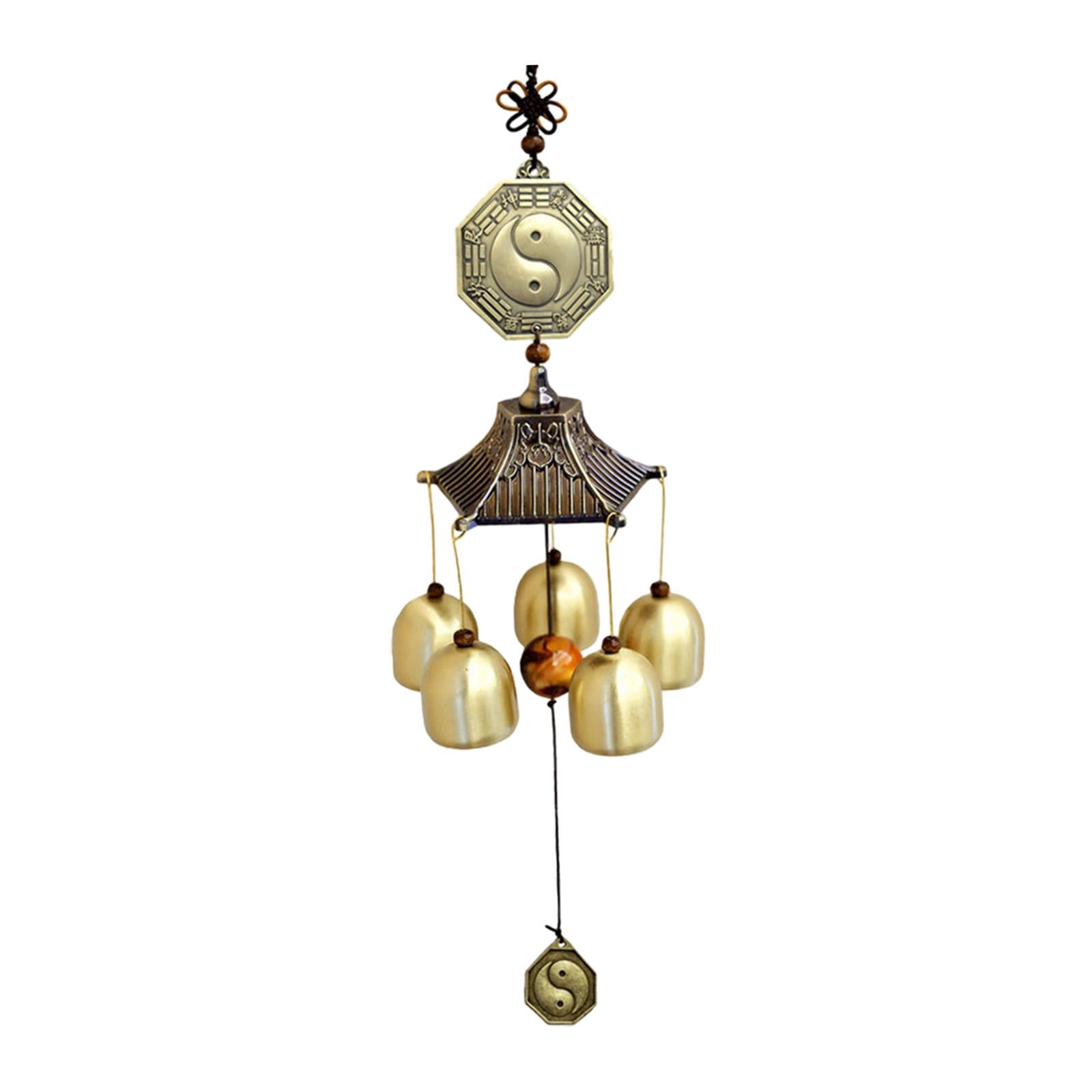 Wind Chime Bagua Wind Chime Pendant Handmade 5 Bells Brass Unique Windchime Temple Wind Bell Wind Chimes for Outside for Home