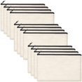 thumbnail image 1 of Bolsa de lona ZeediX, color beige, en blanco, para manualidades, 12 unidades, 21 x 13 cm, 1 of 6