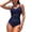 Navy, variant on Women's Sexy Swimsuit Mesh One Piece Swimsuit Swimming Bathing Suit Padded Beach Summer Ruched Soft Blue 16-18