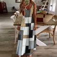 thumbnail image 4 of Geometric Abstract Art Black Gold Grey Sleeveless Suspender Dress Summer Fashion Casual Long Dress, 4 of 9