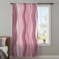 thumbnail image 4 of Pink Ombre Sheer Curtains 45 Inches Long, Abstract Art Moire Ocean Waves Light Filering Curtains, Breathable Simi Curtain Privacy Drapes for Kitchen Bathroom Lightweight Small Window Treatment, 4 of 9