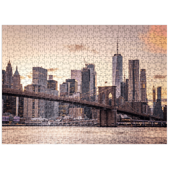 MyPuzzle - Skyline Of New York City At Sunset, USA - Premium 500 Piece Jigsaw Puzzle for Adults